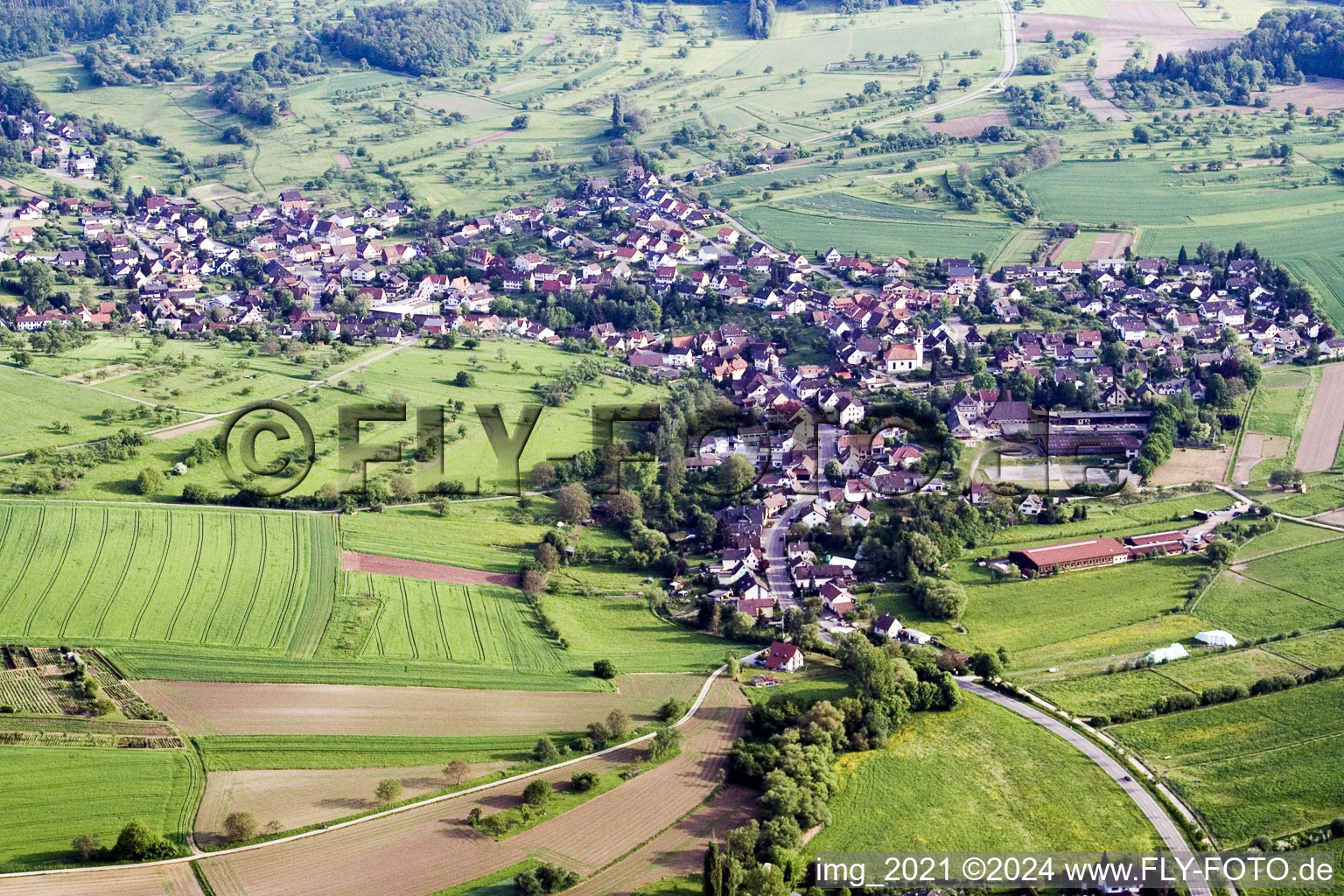 Village view in the district Ottenhausen in Straubenhardt in the state Baden-Wuerttemberg, Germany