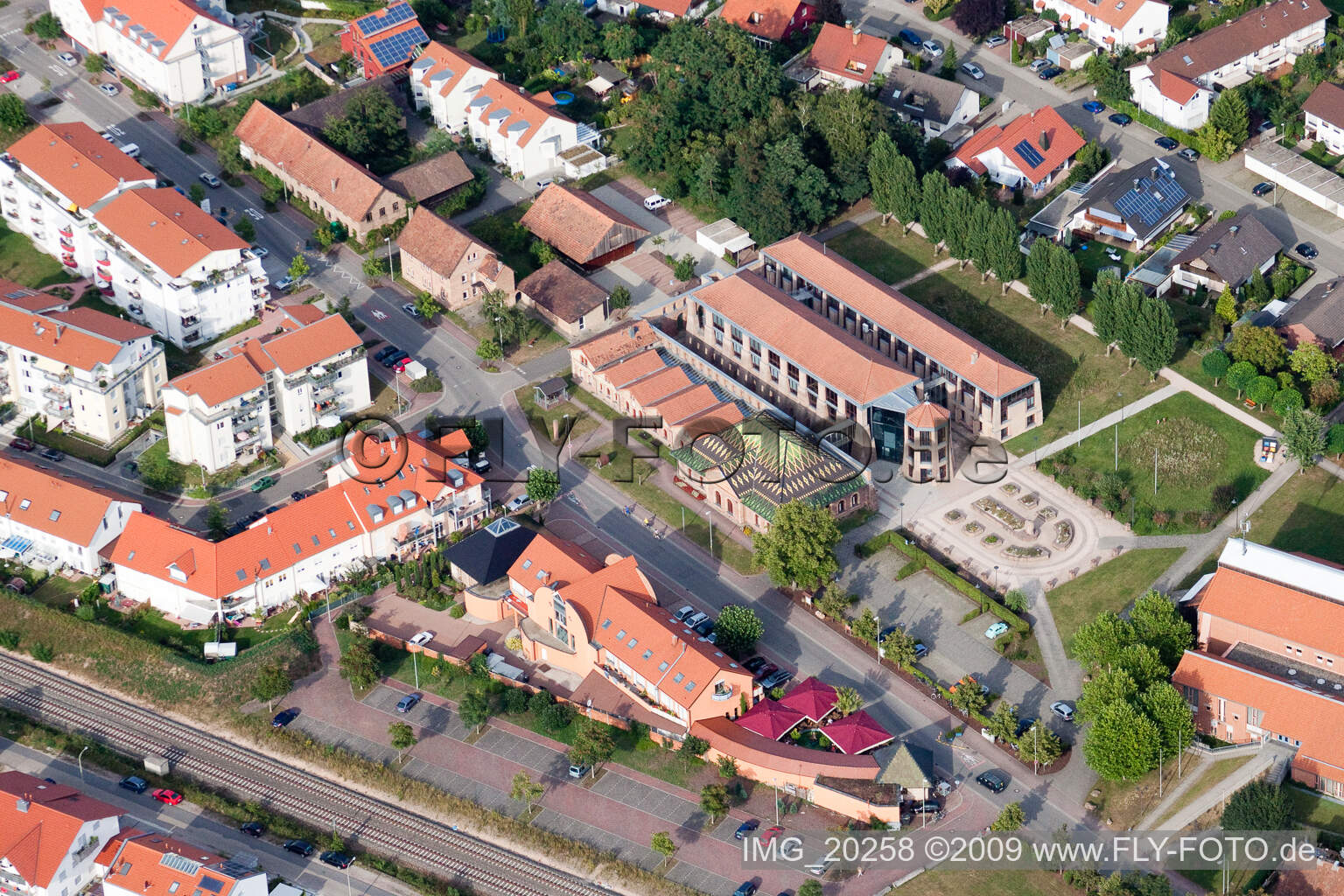 Aerial view of Brickworks Museum in Jockgrim in the state Rhineland-Palatinate, Germany