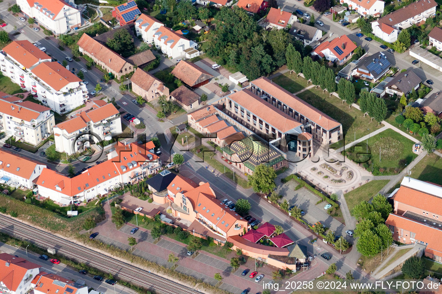 Aerial view of Brickworks Museum in Jockgrim in the state Rhineland-Palatinate, Germany