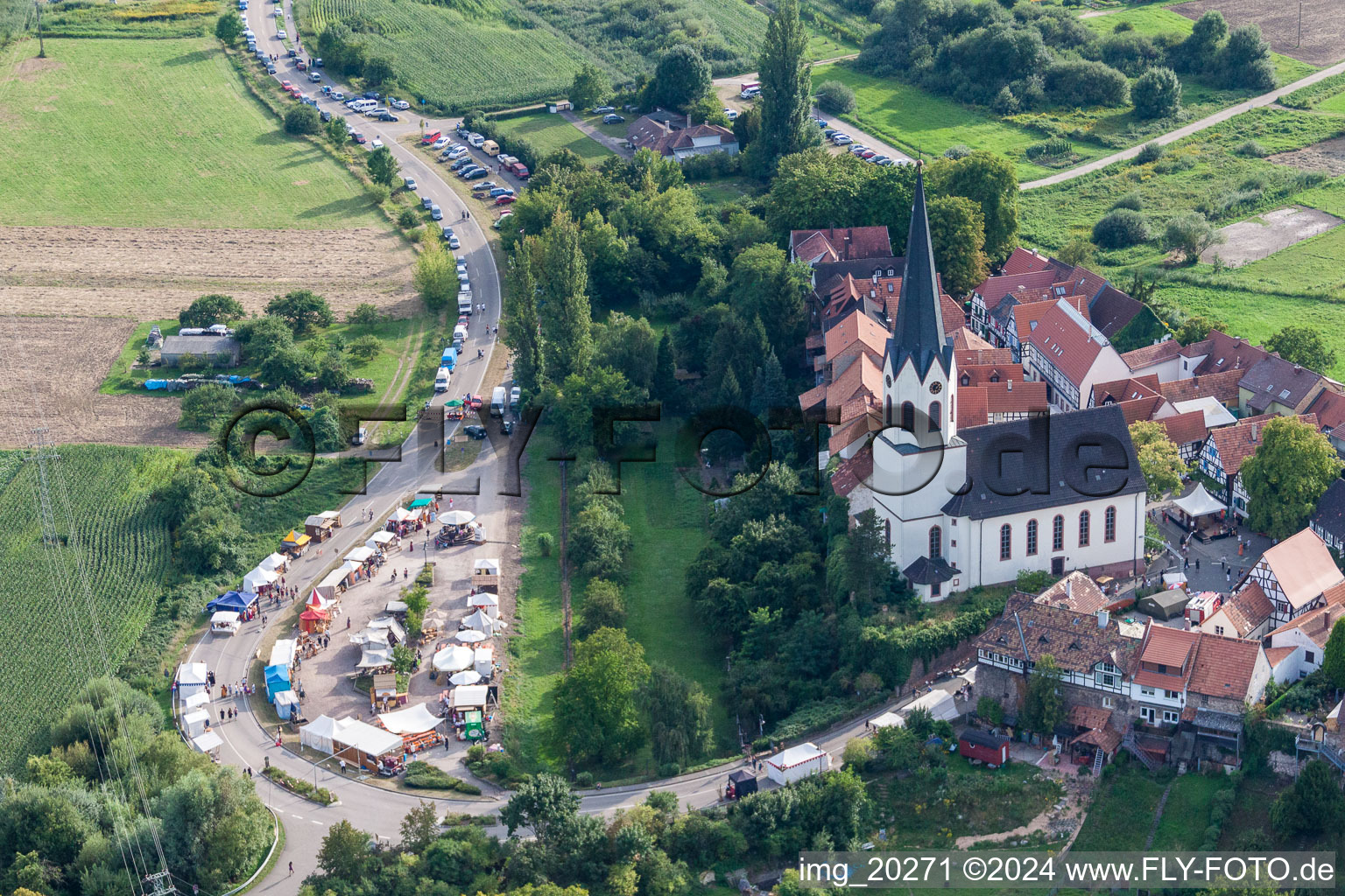 Jockgrim in the state Rhineland-Palatinate, Germany from the plane