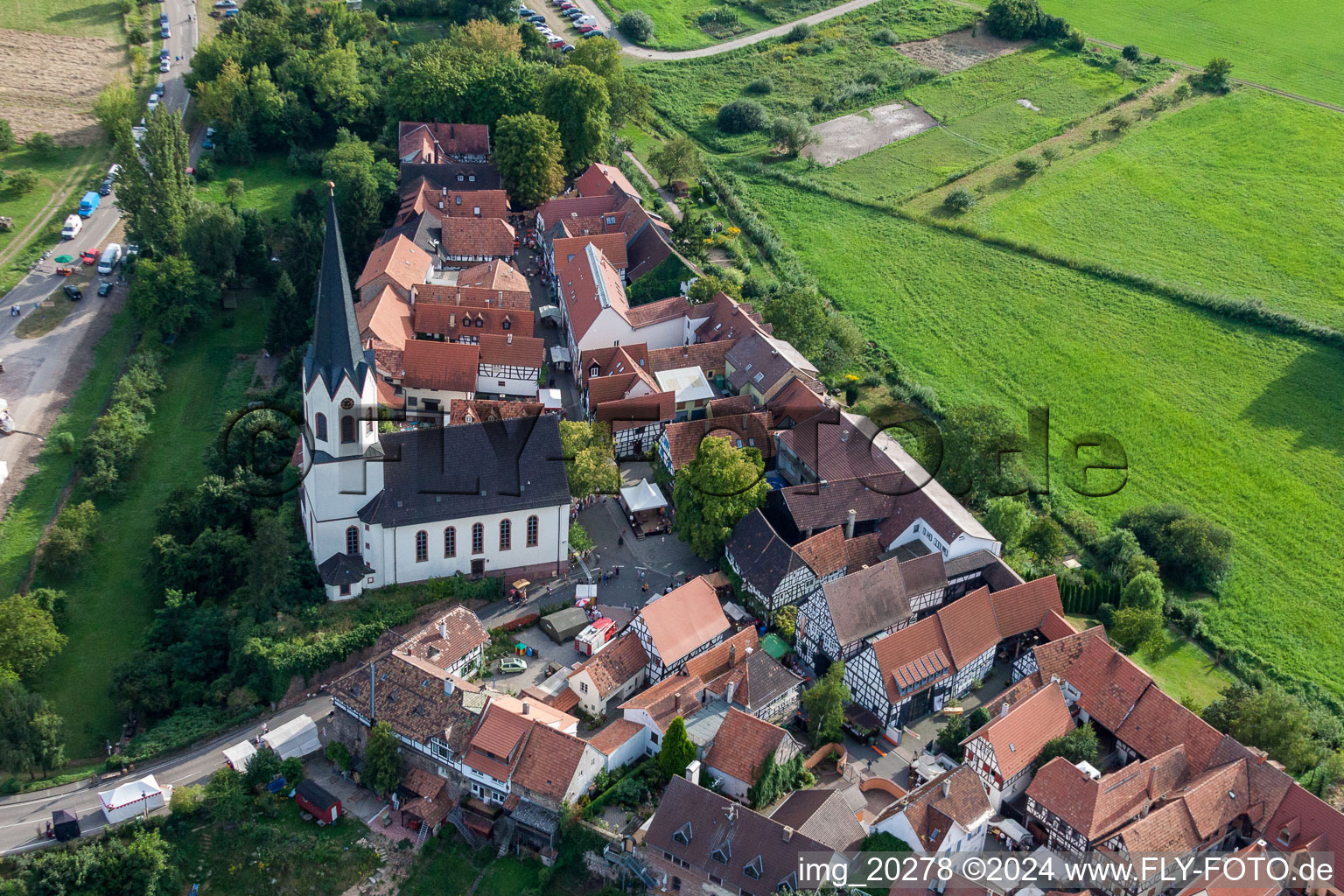 Jockgrim in the state Rhineland-Palatinate, Germany viewn from the air