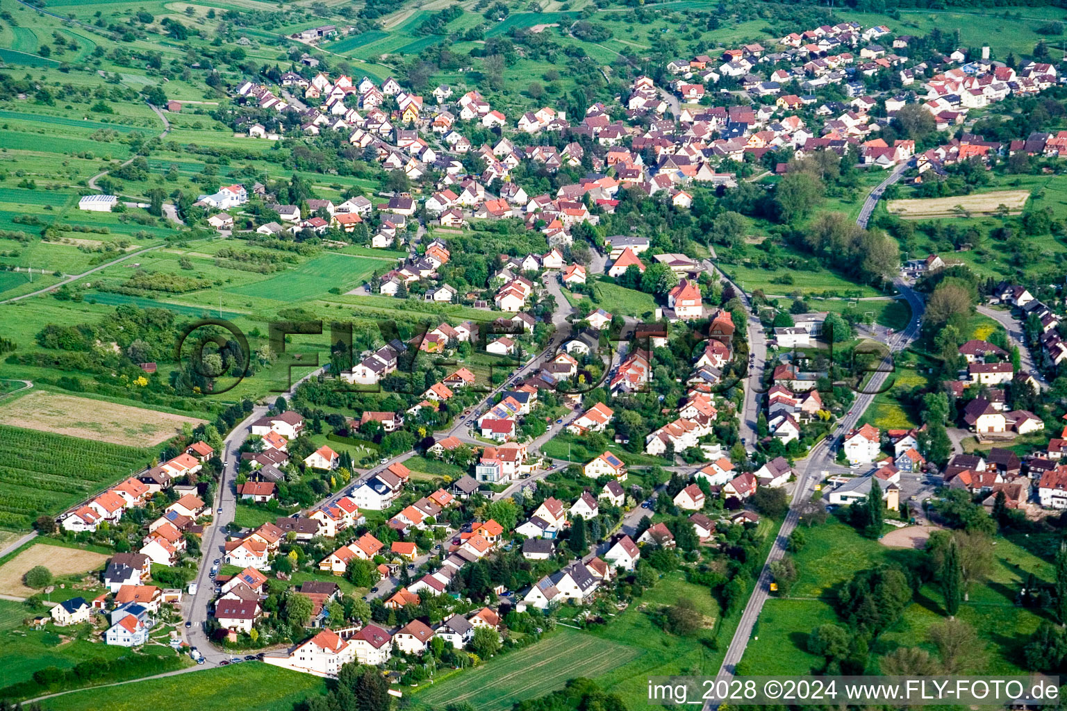 Aerial photograpy of District Obernhausen in Birkenfeld in the state Baden-Wuerttemberg, Germany