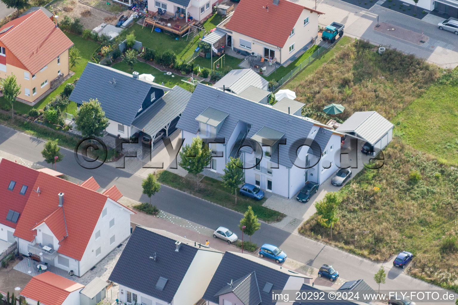 Bird's eye view of Rheinzabern in the state Rhineland-Palatinate, Germany