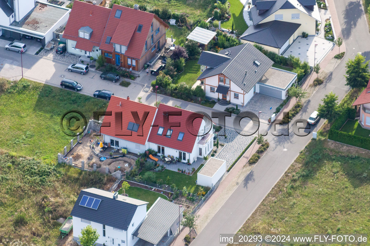 Bird's eye view of Rheinzabern in the state Rhineland-Palatinate, Germany