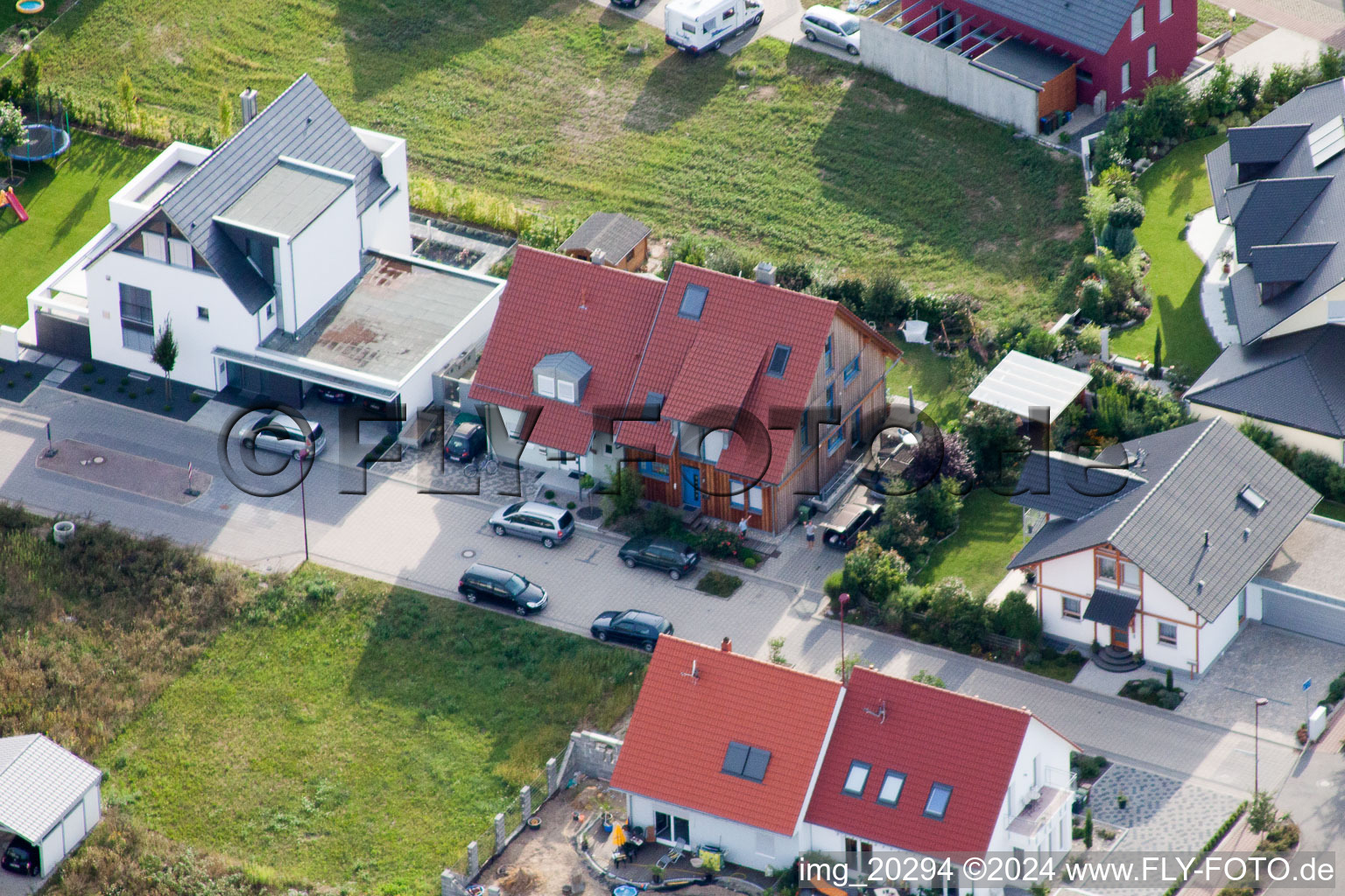 Rheinzabern in the state Rhineland-Palatinate, Germany viewn from the air