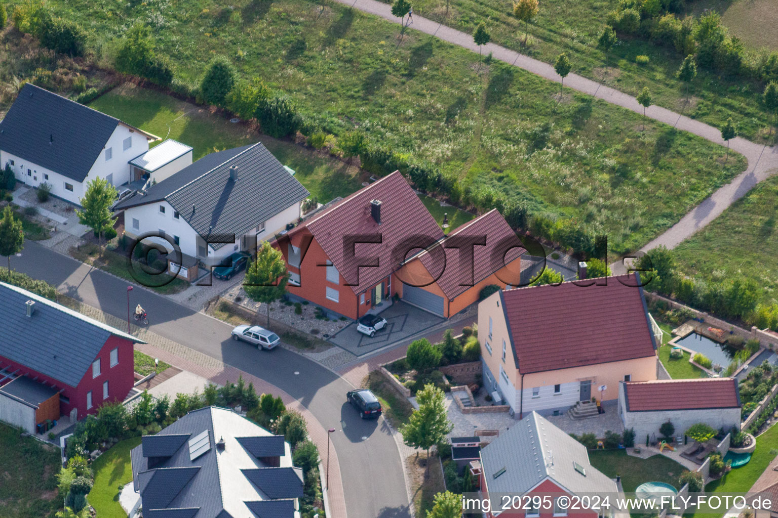 Drone recording of Rheinzabern in the state Rhineland-Palatinate, Germany