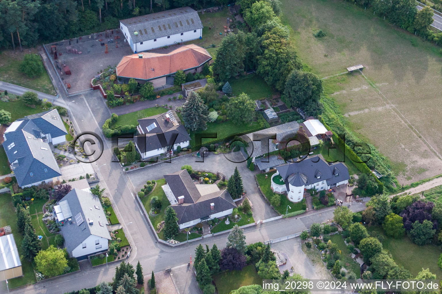 Industriestraße Bauernwaldstr in Rheinzabern in the state Rhineland-Palatinate, Germany out of the air