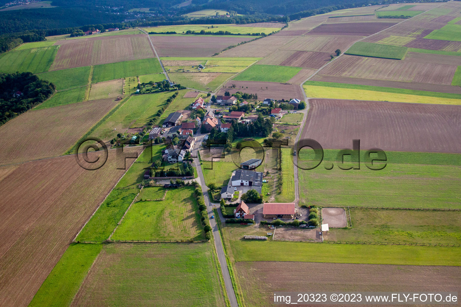 Tiefenthal in the state Rhineland-Palatinate, Germany from the plane