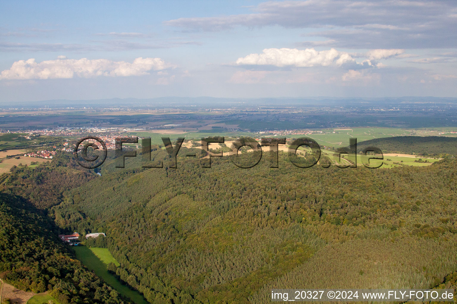 Bird's eye view of Tiefenthal in the state Rhineland-Palatinate, Germany