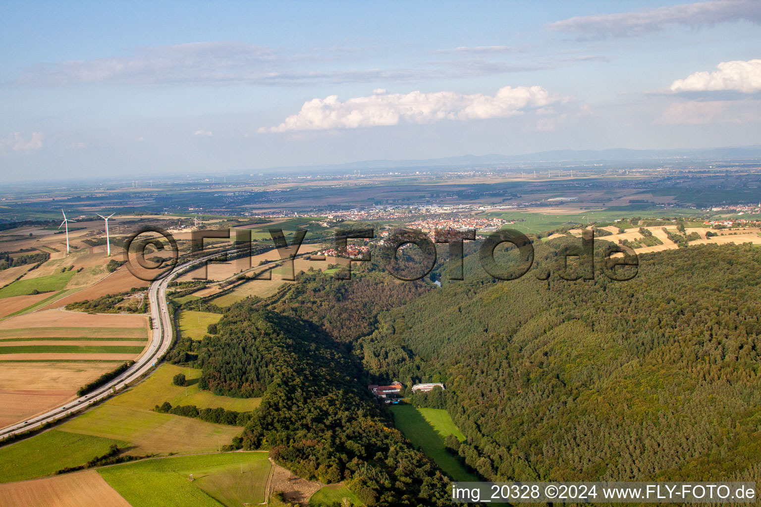 Tiefenthal in the state Rhineland-Palatinate, Germany viewn from the air