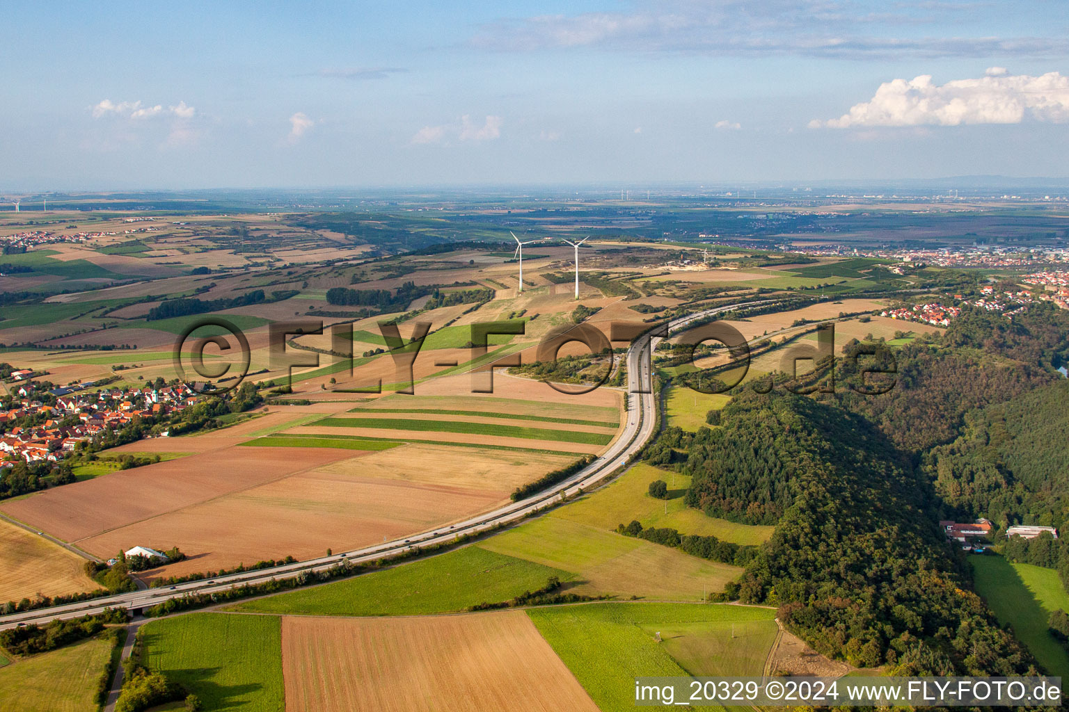 Highway route BAB A6 in in Nackterhof in the state Rhineland-Palatinate