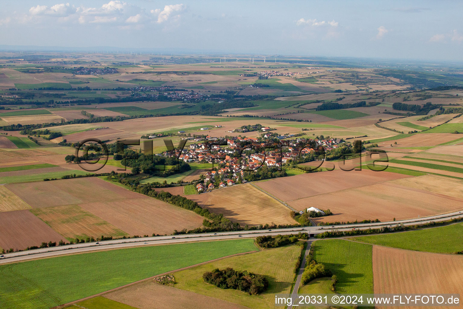 Drone recording of Tiefenthal in the state Rhineland-Palatinate, Germany