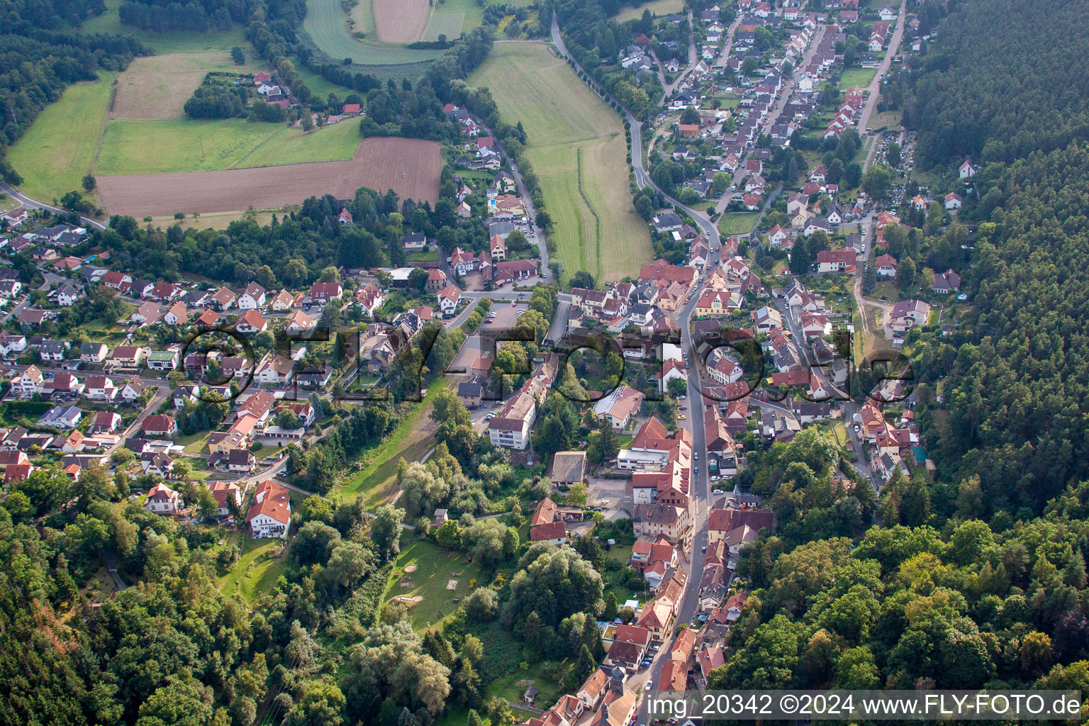 Oblique view of Altleiningen in the state Rhineland-Palatinate, Germany