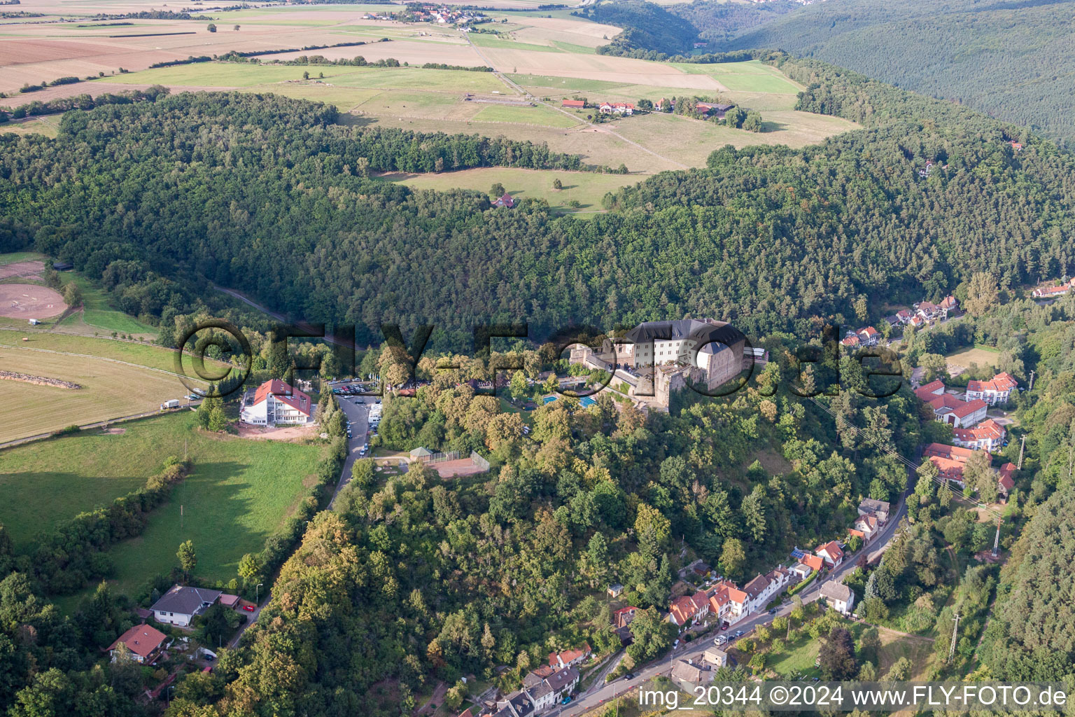 Altleiningen in the state Rhineland-Palatinate, Germany from above