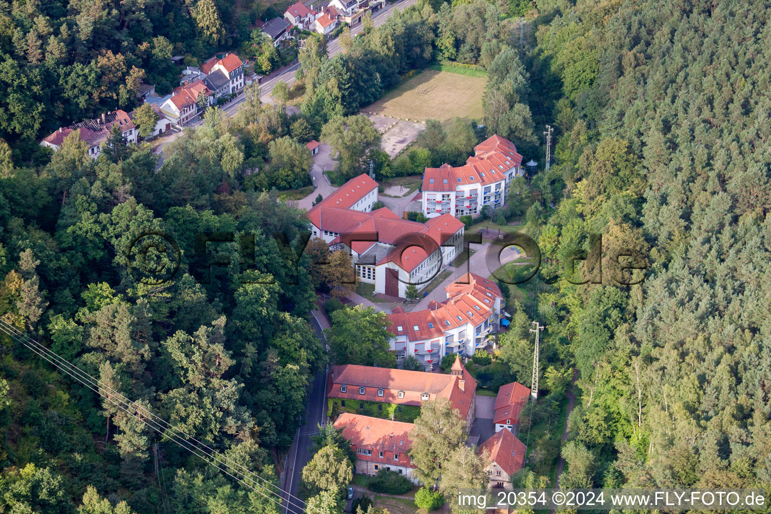 Altleiningen in the state Rhineland-Palatinate, Germany from the plane