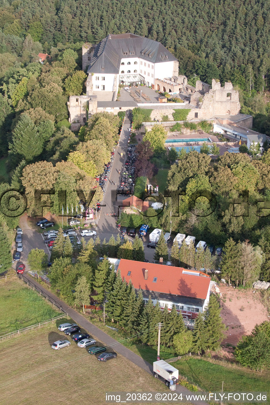 Altleiningen in the state Rhineland-Palatinate, Germany viewn from the air