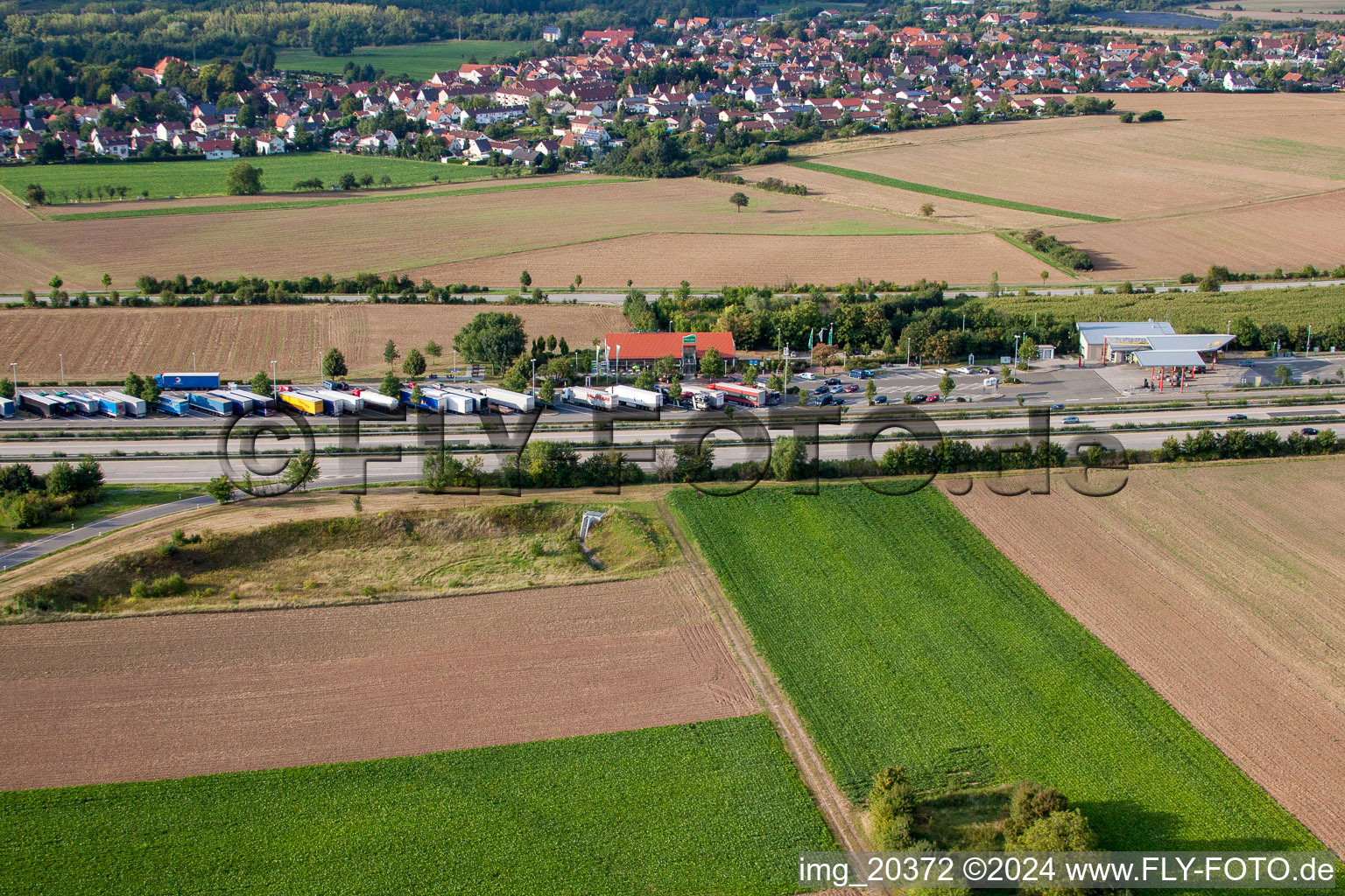 Aerial view of Wattenheim in the state Rhineland-Palatinate, Germany