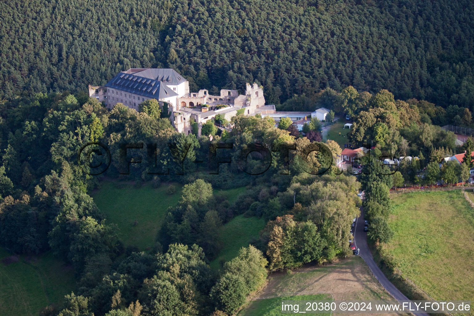 Altleiningen in the state Rhineland-Palatinate, Germany from the drone perspective