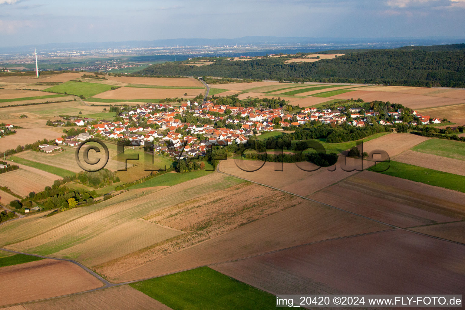 Drone image of Tiefenthal in the state Rhineland-Palatinate, Germany