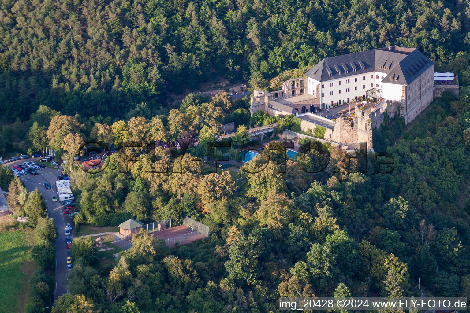 Aerial photograpy of Altleiningen in the state Rhineland-Palatinate, Germany