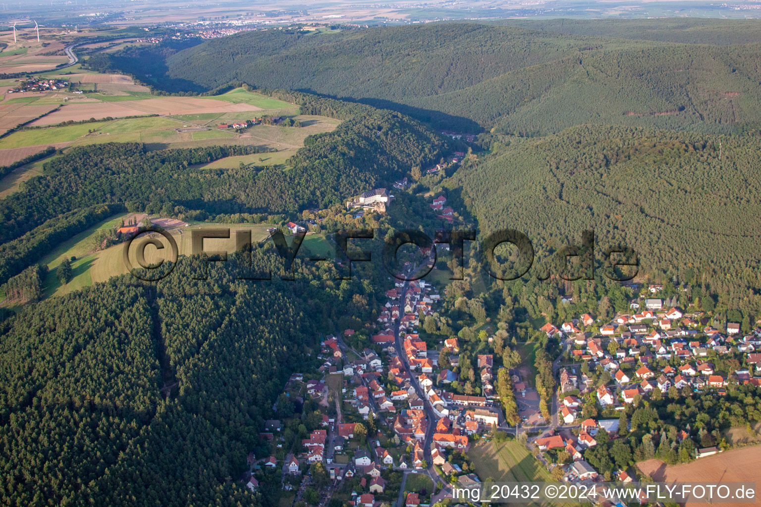 Village view in the district Hoeningen in Altleiningen in the state Rhineland-Palatinate