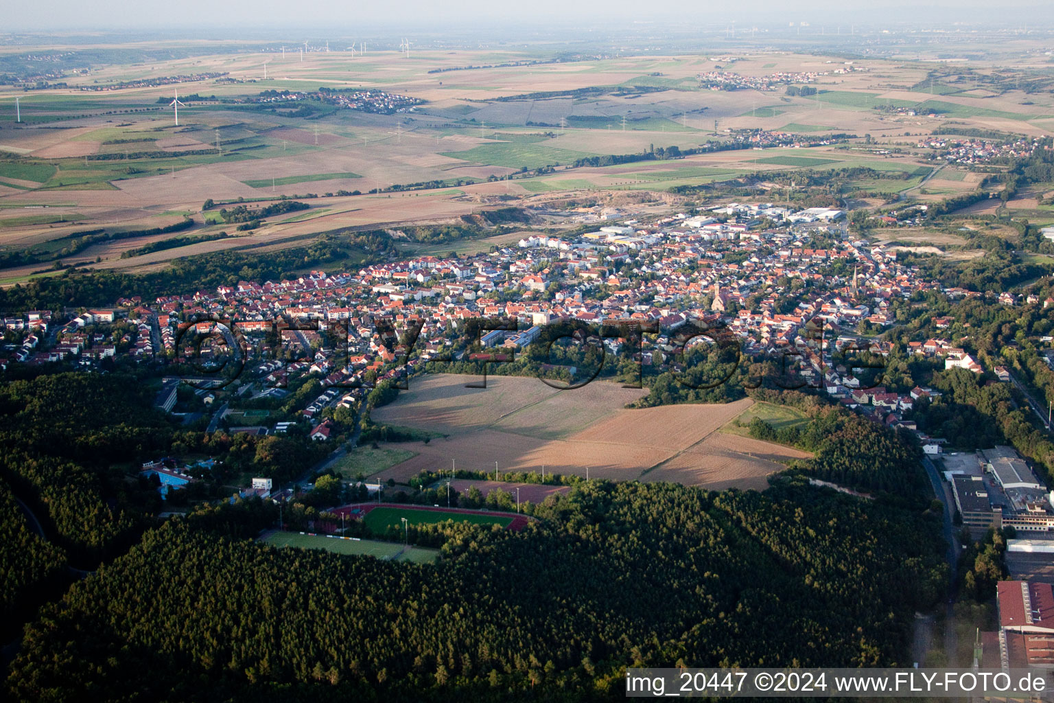 Eisenberg in the state Rhineland-Palatinate, Germany seen from above