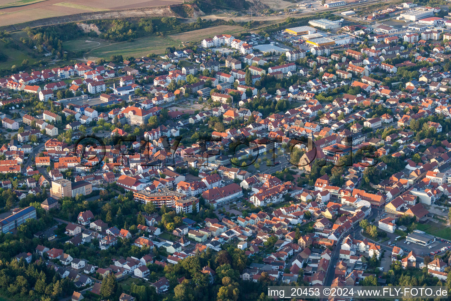 Eisenberg in the state Rhineland-Palatinate, Germany from the plane