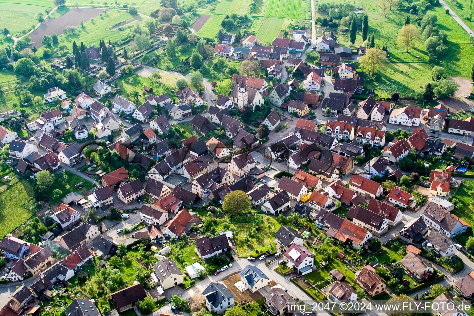 Village view in the district Graefenhausen in Birkenfeld in the state Baden-Wurttemberg
