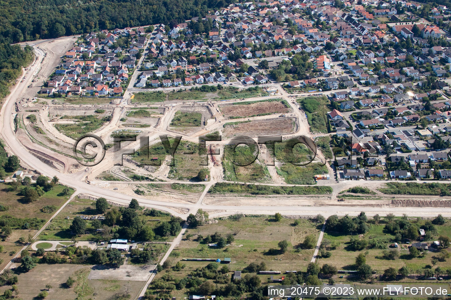 New development area SW in Jockgrim in the state Rhineland-Palatinate, Germany