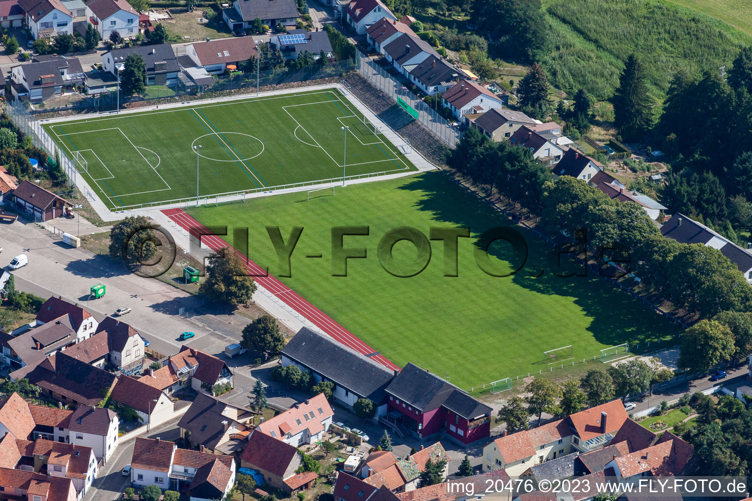 Sports field in Jockgrim in the state Rhineland-Palatinate, Germany