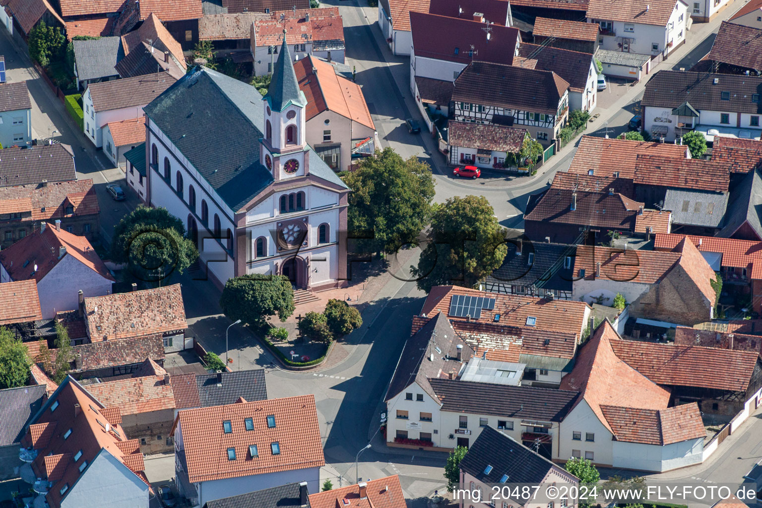 Neupotz in the state Rhineland-Palatinate, Germany from above