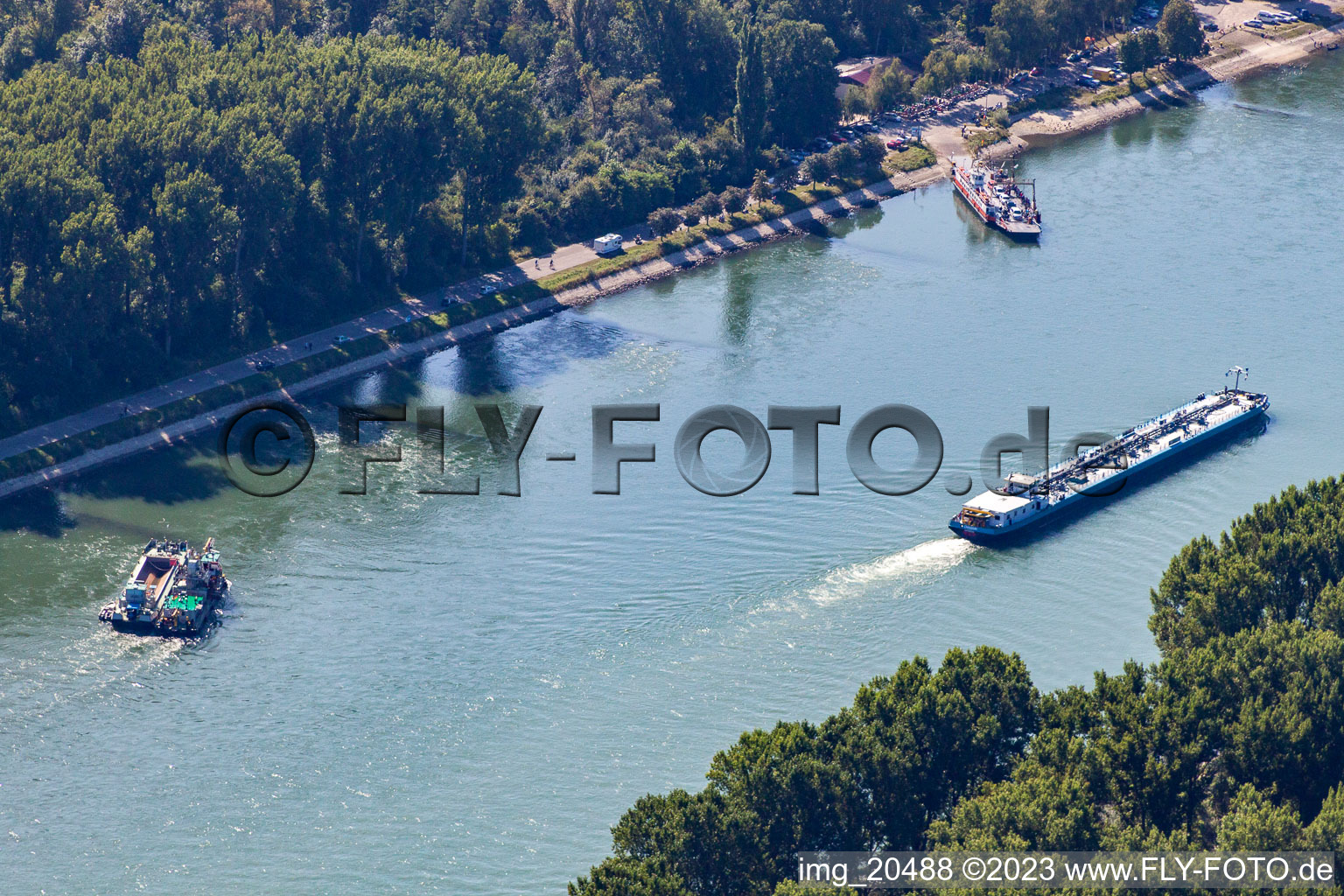 Rhine ferry in Leimersheim in the state Rhineland-Palatinate, Germany