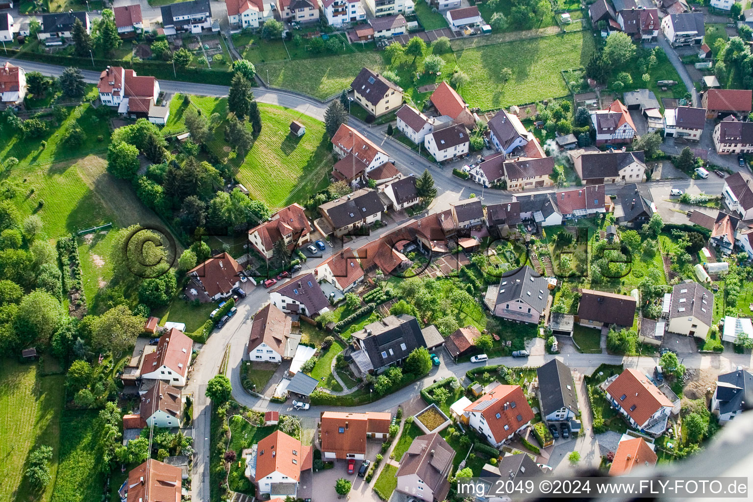 Bird's eye view of District Gräfenhausen in Birkenfeld in the state Baden-Wuerttemberg, Germany