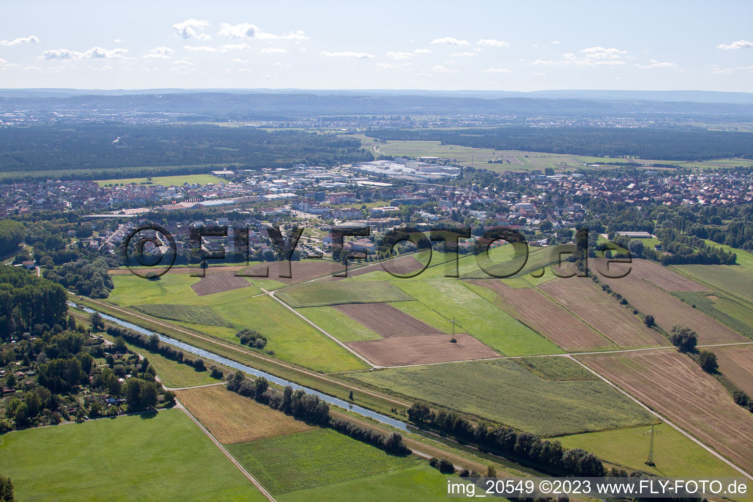 Saalbach Canal in the district Graben in Graben-Neudorf in the state Baden-Wuerttemberg, Germany