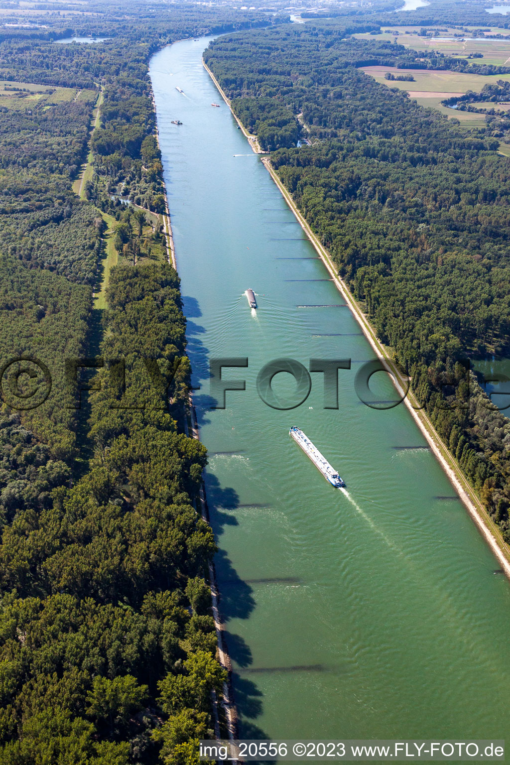 Aerial photograpy of Leimersheim in the state Rhineland-Palatinate, Germany