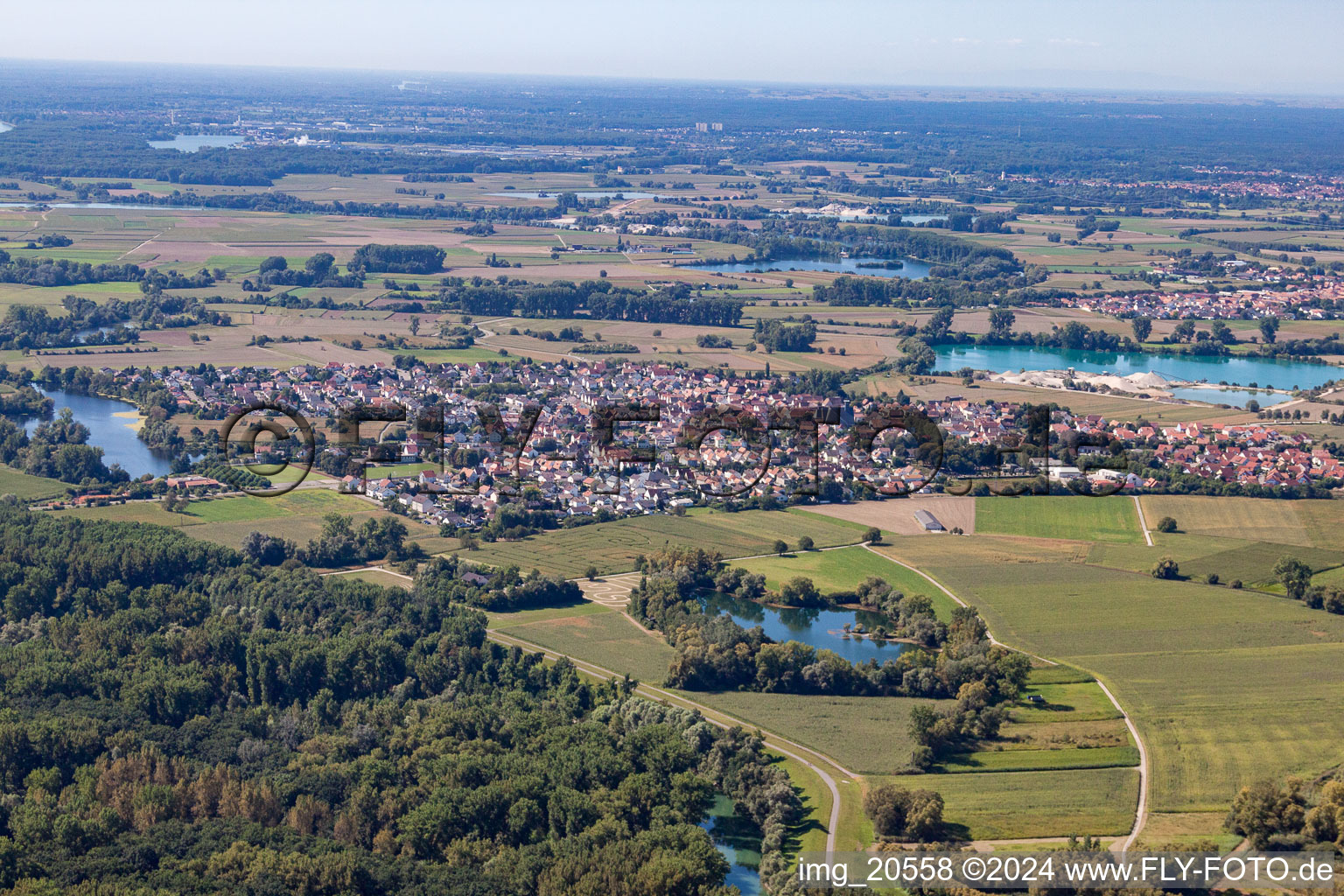 Leimersheim in the state Rhineland-Palatinate, Germany out of the air