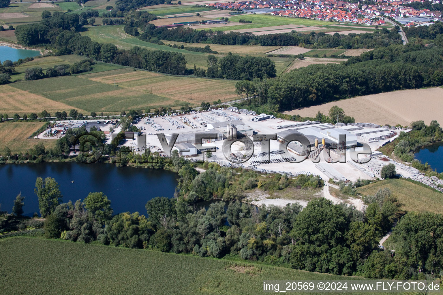 Concrete block factory in Leimersheim in the state Rhineland-Palatinate, Germany