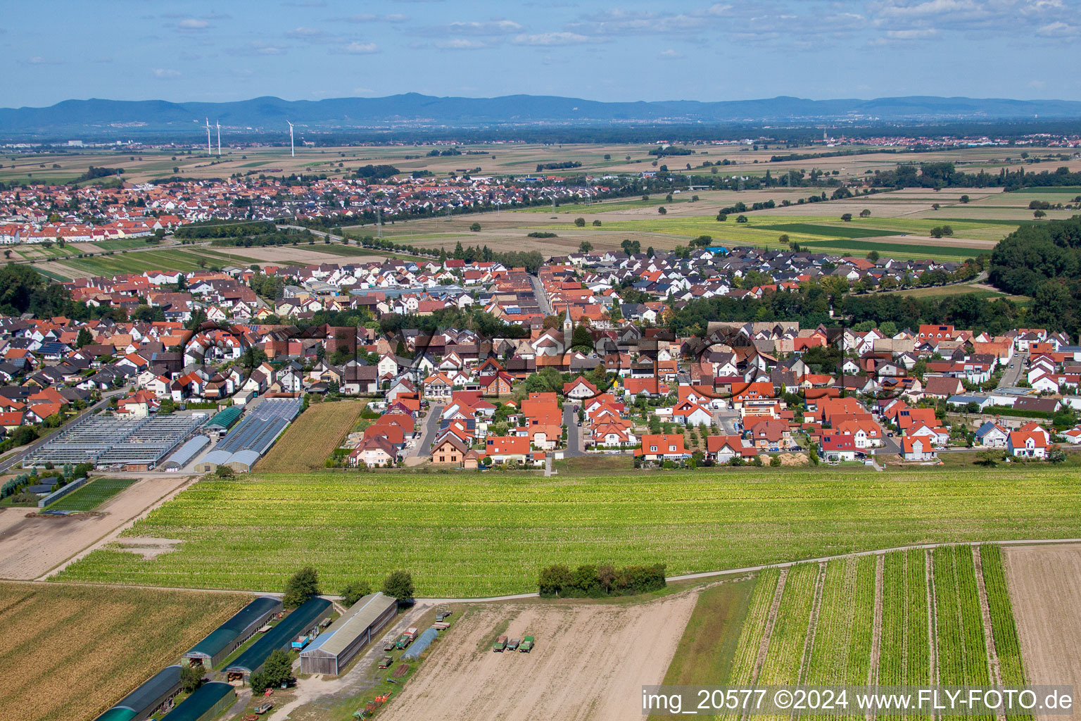 Kuhardt in the state Rhineland-Palatinate, Germany viewn from the air