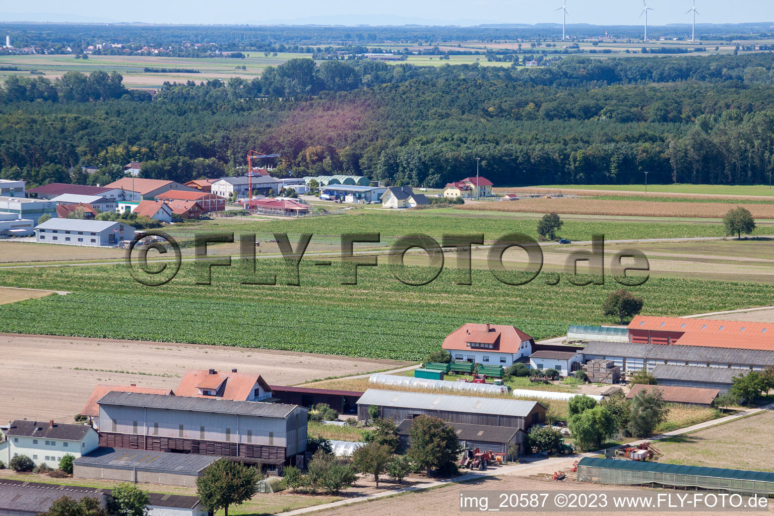 Drone recording of Hatzenbühl in the state Rhineland-Palatinate, Germany