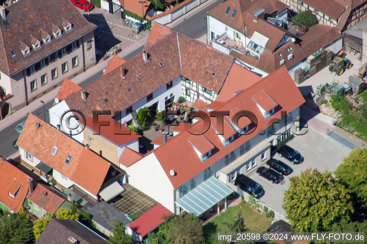 Complex of the hotel building of Hotel zum Roessel in Kandel in the state Rhineland-Palatinate