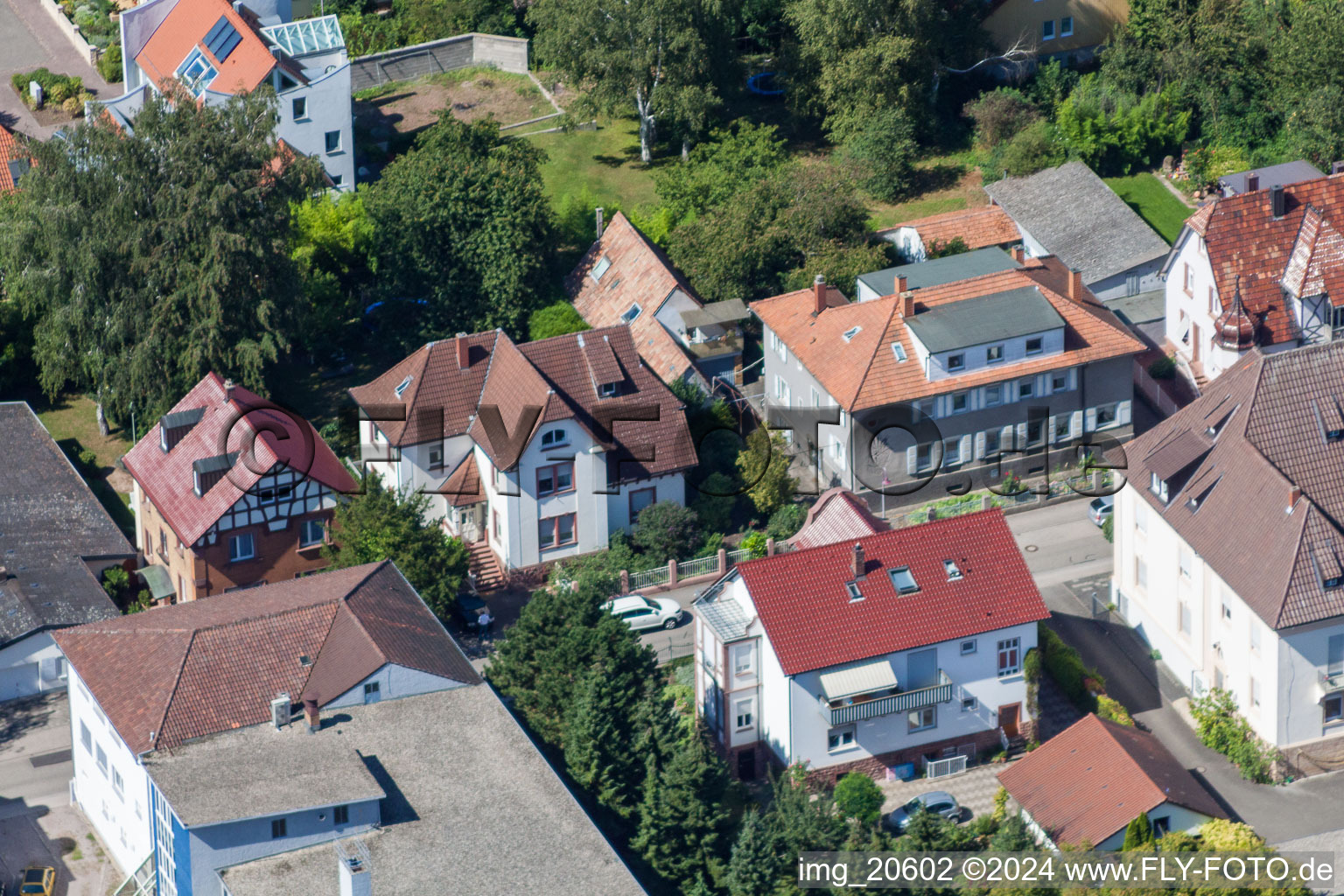 Oblique view of Bismarckstr in Kandel in the state Rhineland-Palatinate, Germany