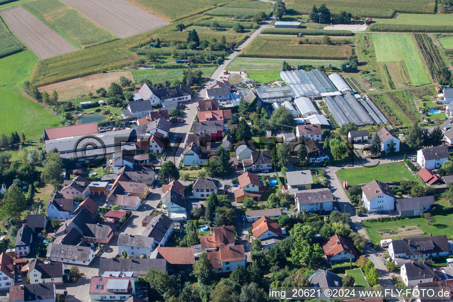 Village view in the district Bodersweier in Kehl in the state Baden-Wuerttemberg, Germany