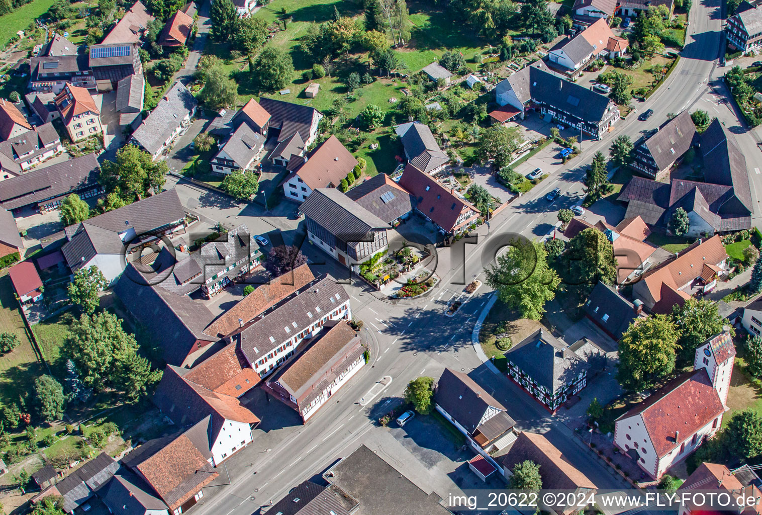 Village view in the district Bodersweier in Kehl in the state Baden-Wurttemberg