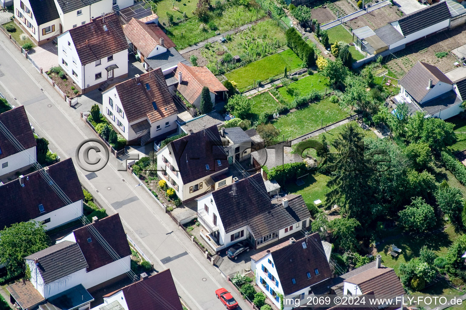 Drone image of Waldstr in Kandel in the state Rhineland-Palatinate, Germany