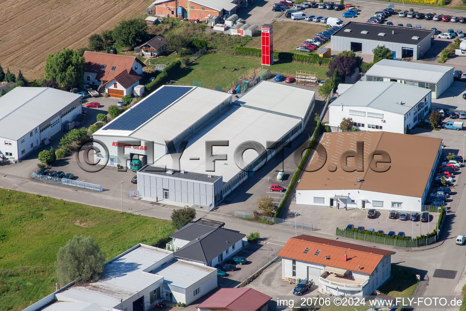 Commercial area south in the district Urloffen in Appenweier in the state Baden-Wuerttemberg, Germany