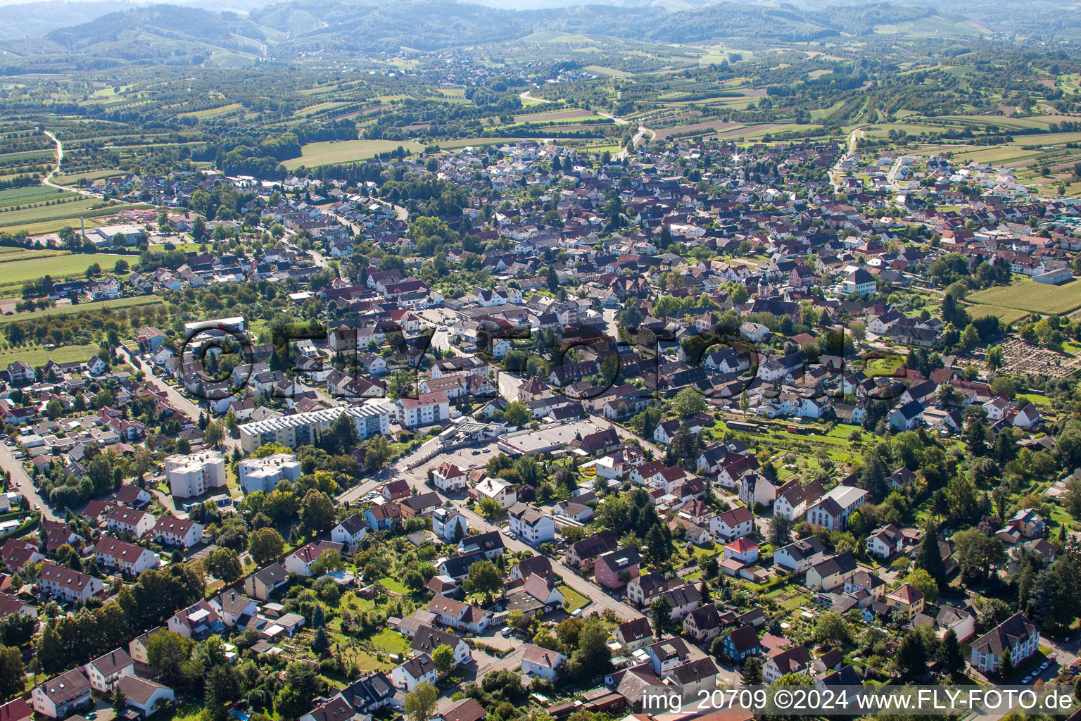 Town View of the streets and houses of the residential areas in Appenweier in the state Baden-Wurttemberg