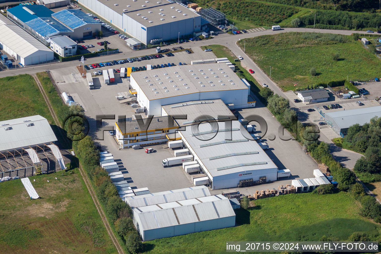 Aerial view of Industrial area in Appenweier in the state Baden-Wuerttemberg, Germany