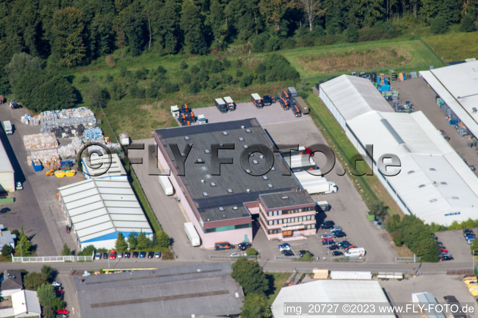 Aerial photograpy of Trans-o-flex in Appenweier in the state Baden-Wuerttemberg, Germany