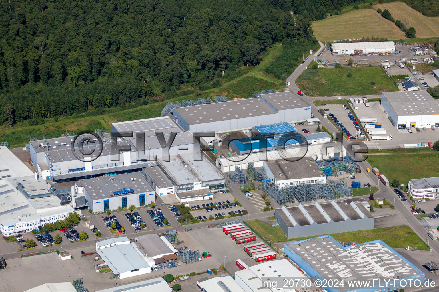 Aerial photograpy of Weiss automotive in Appenweier in the state Baden-Wuerttemberg, Germany