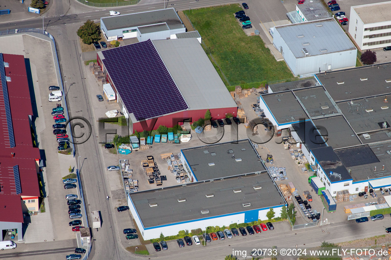 Aerial view of Koenig Automotive in Appenweier in the state Baden-Wuerttemberg, Germany